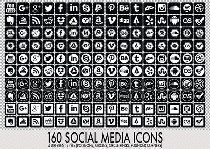 160 Social Media Icons