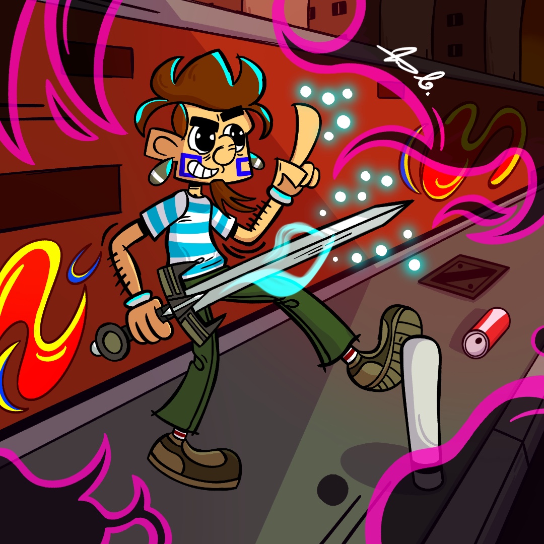 A Brave Guy battling an Evil Force in the City