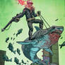 Ghost rider riding a SHARK equal AWESOME