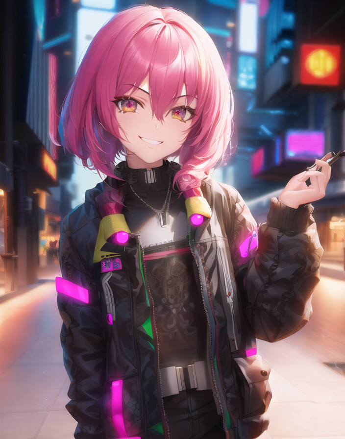 AI Art: cyberpunk inspired anime girl by @PARADOX