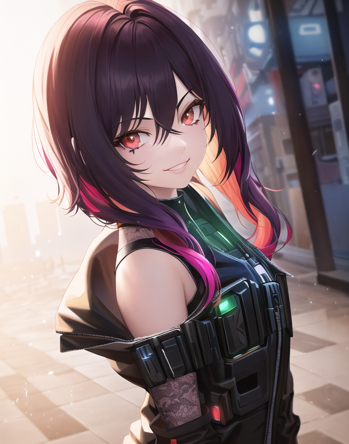 AI Art: cyberpunk inspired anime girl by @PARADOX