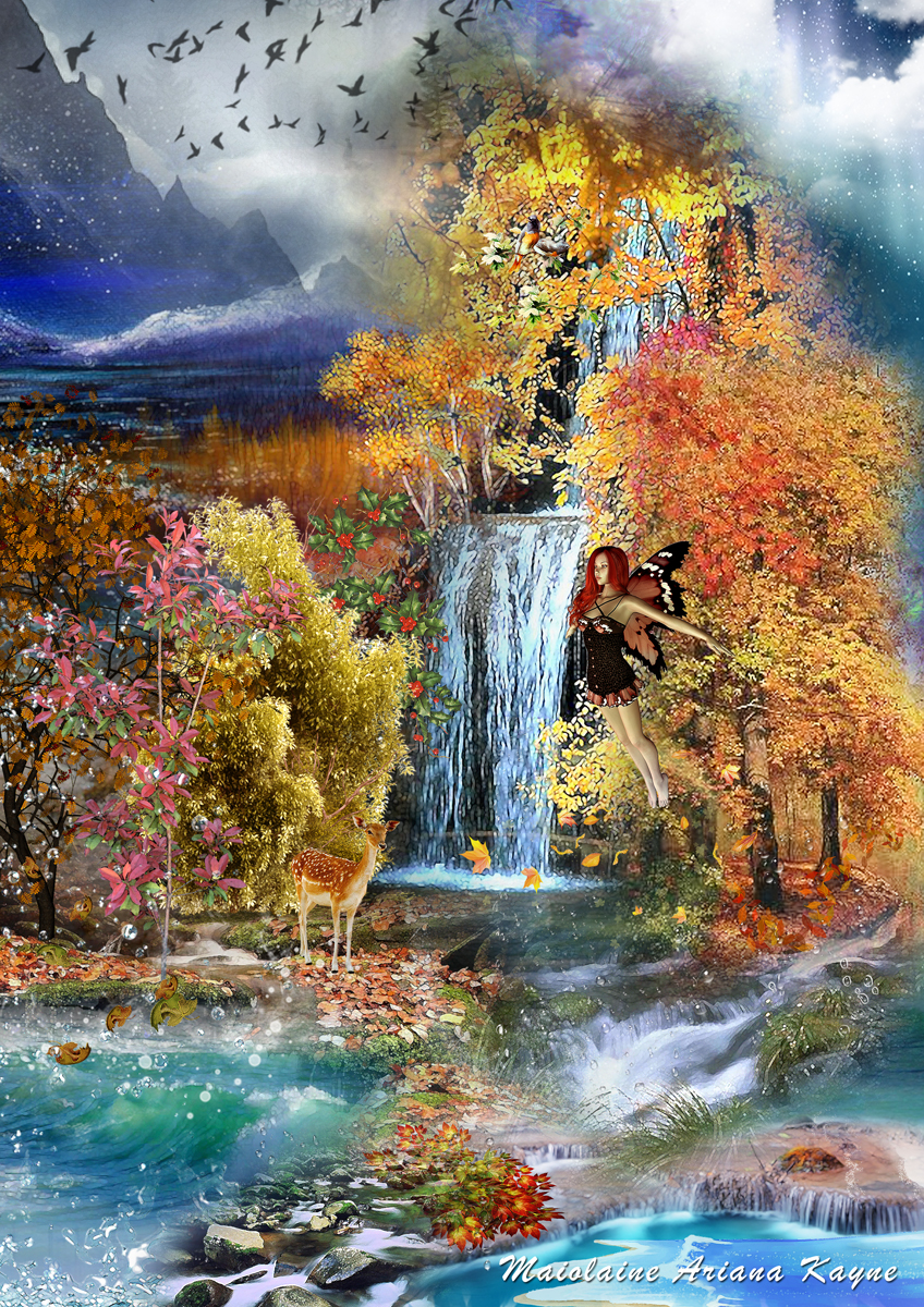 Autumn Over The Waterfall