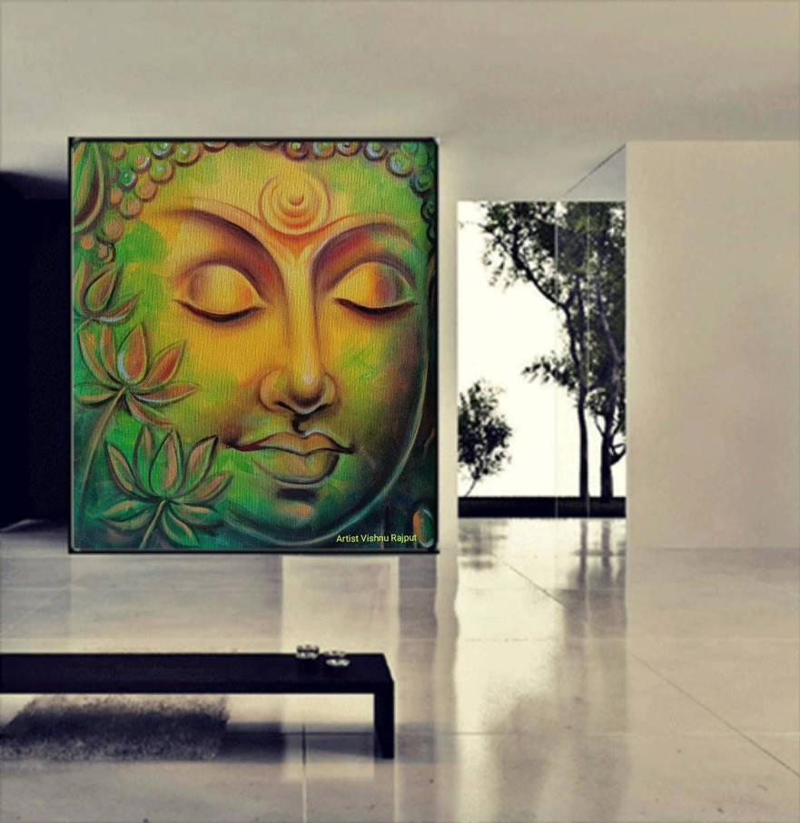 Lord Buddha Canvas Painting -Artist Vishnu Rajput by Vishnurajputarts ...