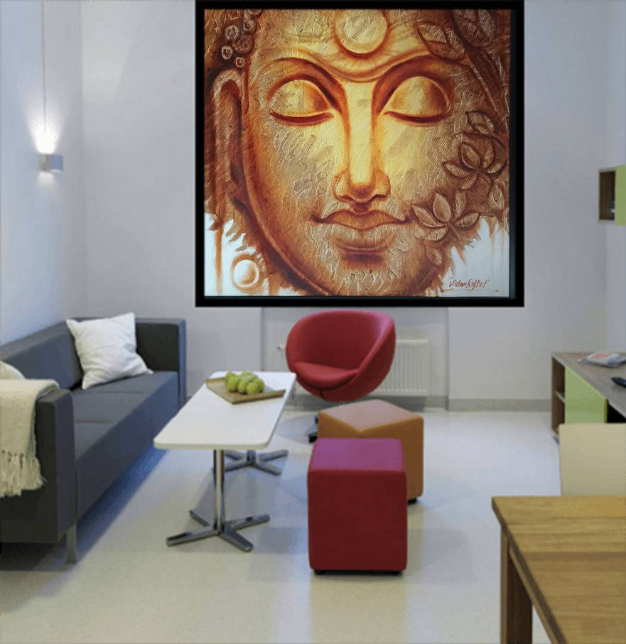 Lord Buddha Canvas Painting-Artist Vishnu Rajput by Vishnurajputarts on ...