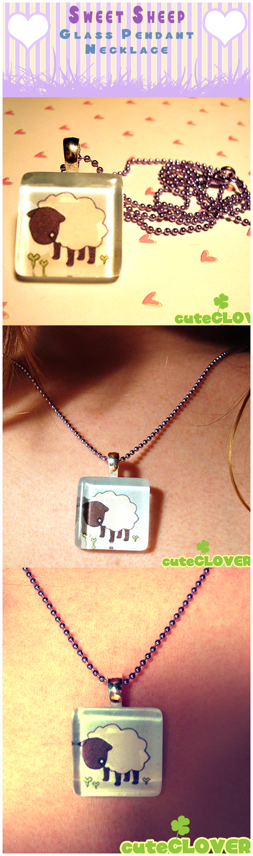 Sweet Sheep Glass Necklace