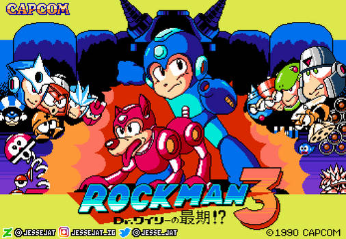 Rockman 3 Boxart in NES/FC Pixel Art