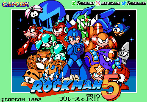 Rockman 5 Boxart in NES/FC Pixel Art