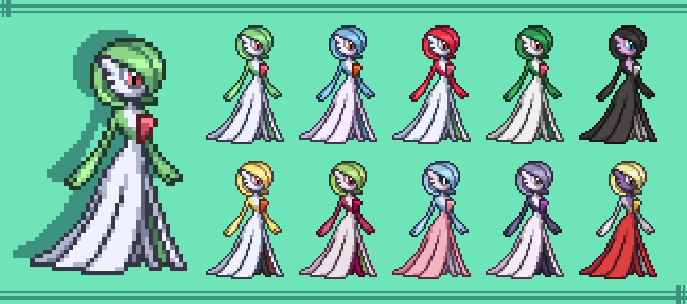 Gardevoir sprite and alt costumes for SSF2 by IYisusL on DeviantArt