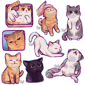 Chibi meme cats