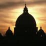 The sunset of the church