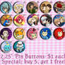 Anime Pin Buttons