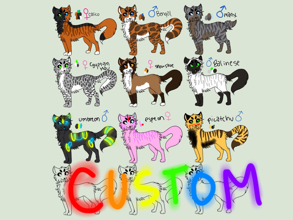 Purebred/Pokemon/cheep customs cat adopts {open}