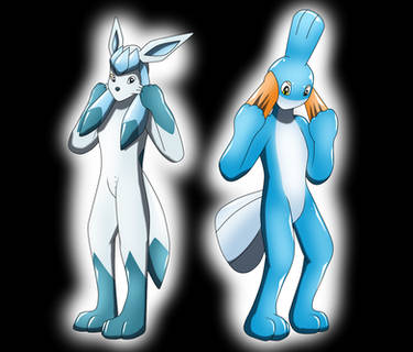 Sneaky Latex Suits (Anthro Glaceon and Mudkip TF)