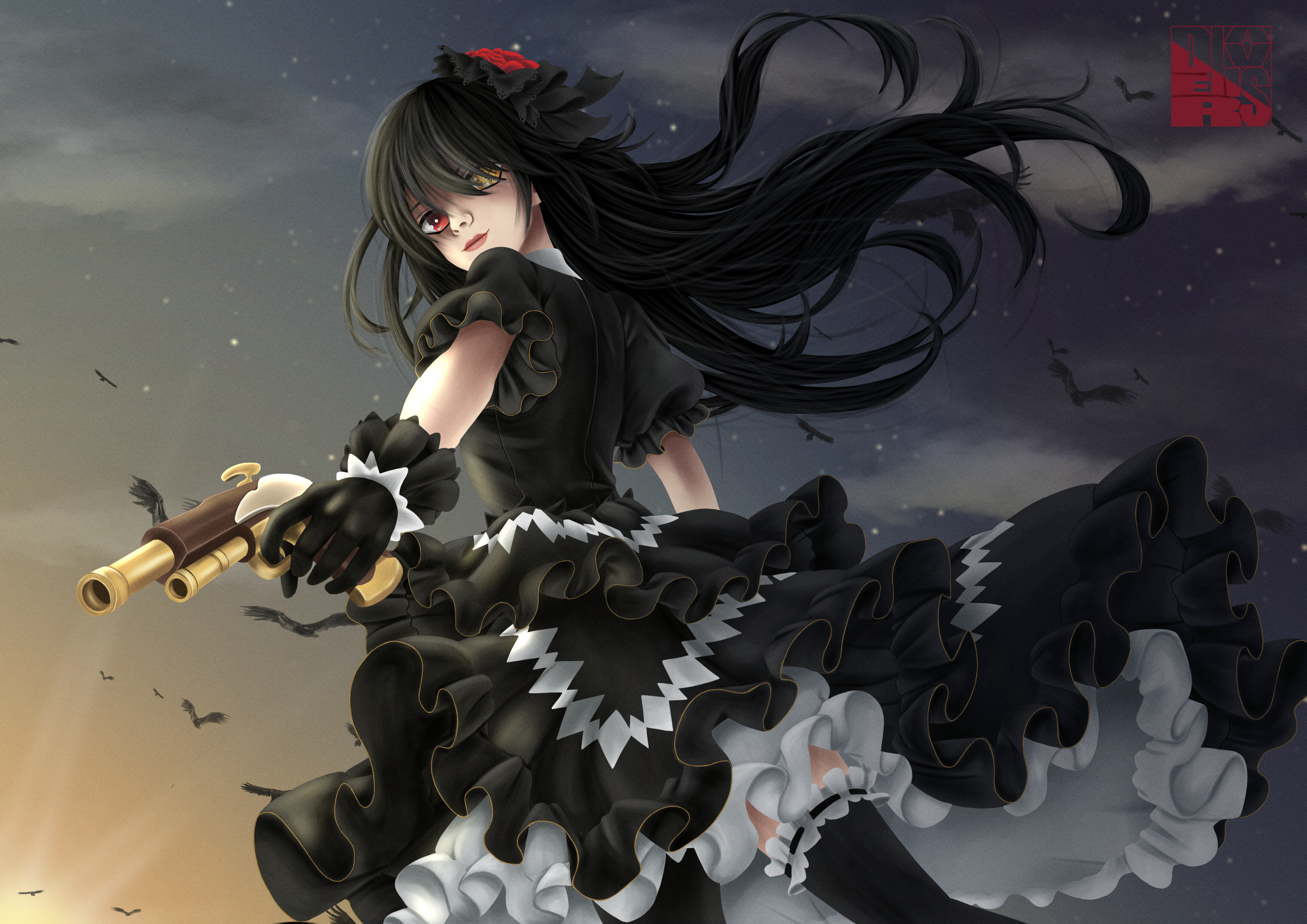 kurumi black dress Anime DATE A LIVE Tokisaki Kurumi Black Dress 19.5cm PVC Figure New in Box