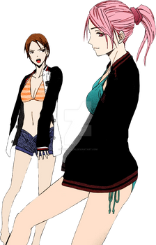 Kuroko No Basuke// Momoi and Riko.