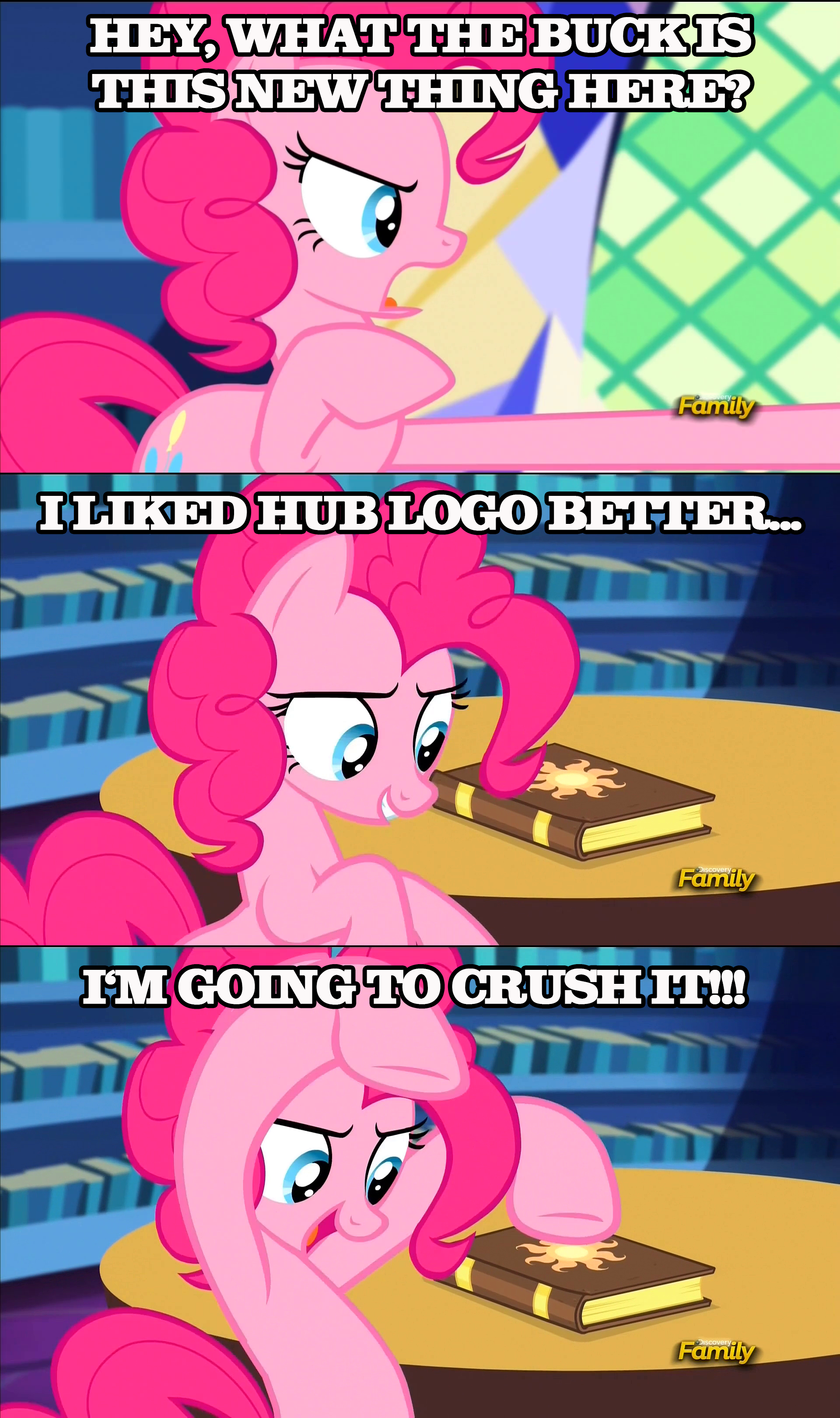 Pinkie doesn't like Discovery Family...