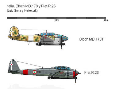 Bloch MB.178T y Fiat R 23 (AH El Visitante)