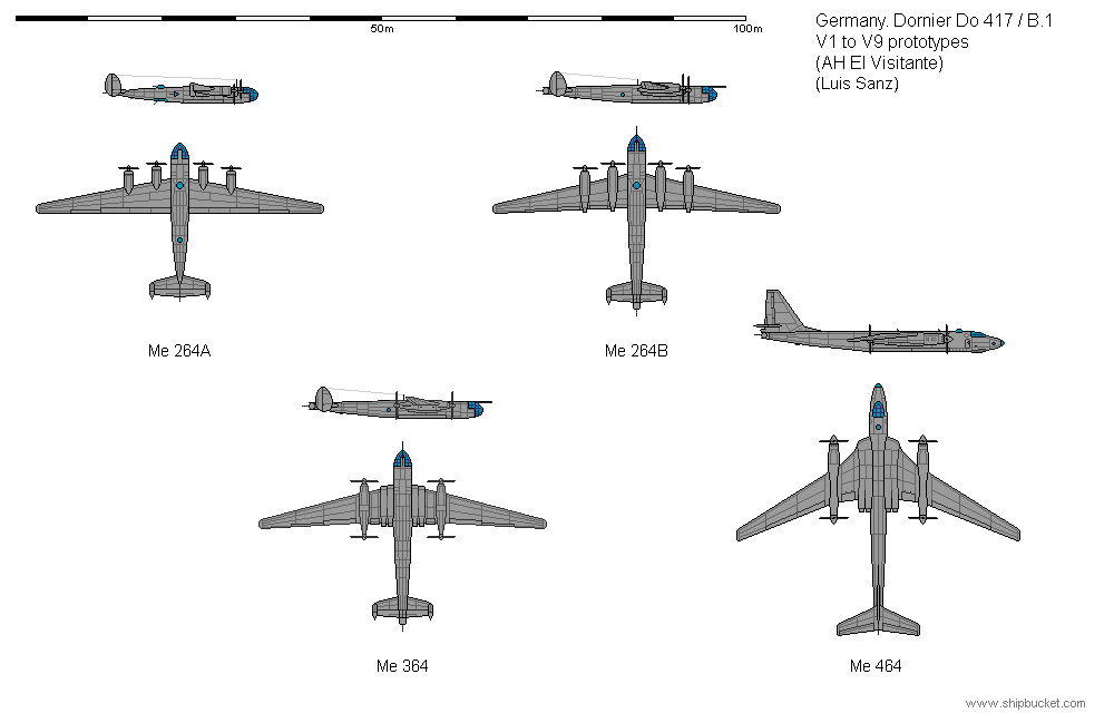 Messerschmitt Me 264 / 364 / 464 (AH El Visitante) by Yqueleden on ...