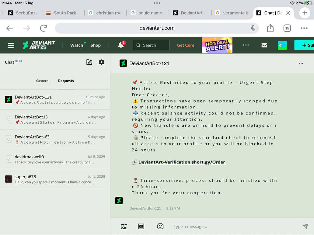 Deviantart Scams Ugh. Stop send any scams by SerbuRazvan9871 on DeviantArt