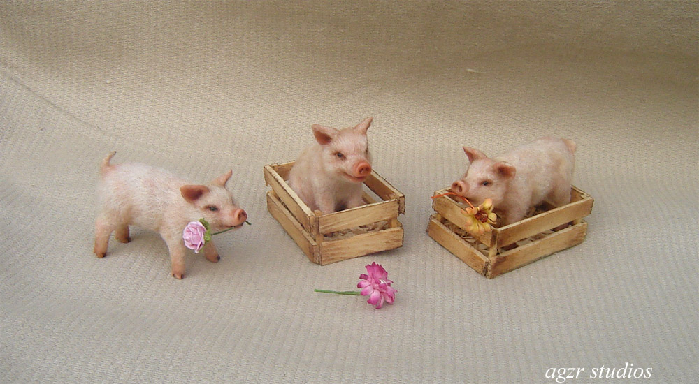 Handmade Miniature Piglets