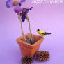 Ooak Miniature American Goldfinch Bird Handmade