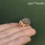 Handmade 1:12 scale miniature furred Hedgehog