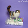 Ooak Handmade Long haired calico cat 1:12 scale