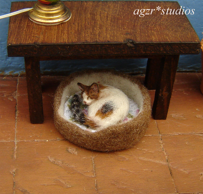 1 12 Scale Handmade Calico Cat For Dollhouse By Agzr Studios On 1 12 Scale Handmade Calico Cat For Dollhouse By Agzr Studios