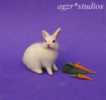 Ooak Handmade White Bunny 1 12 scale dollhouse by AGZR-STUDIOS