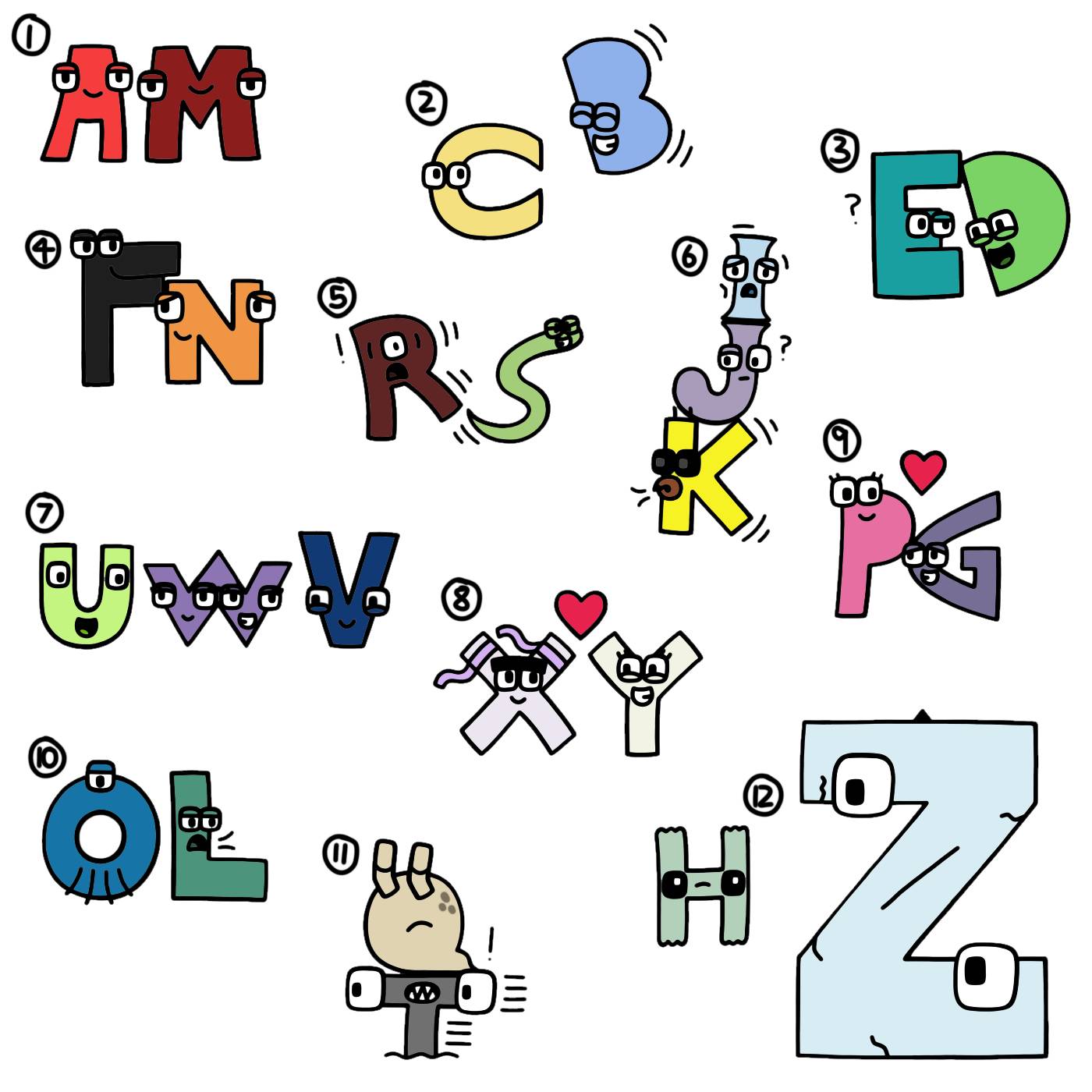 How To Draw Alphabet Lore M and N 