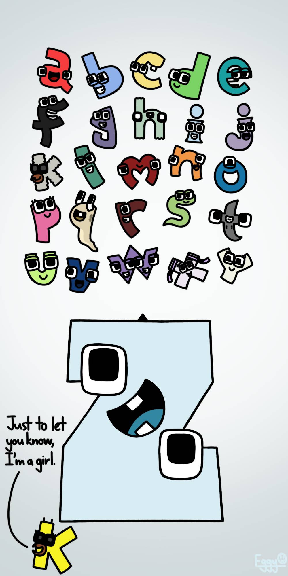 How to Draw K Uppercase from The Alphabet Lore (The Alphabet Lore