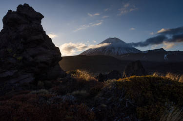 Sunset on mount Ngauruhoe