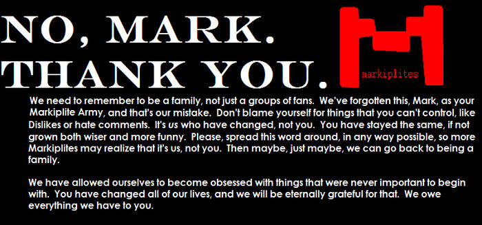 Thank you, Mark. (from a video of mine)