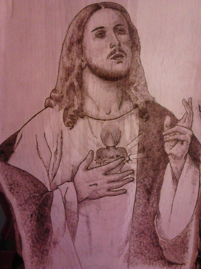 Jesus pyrography by k1000ogm on DeviantArt