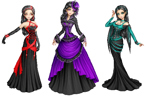 3 new gothic ladies.dolls