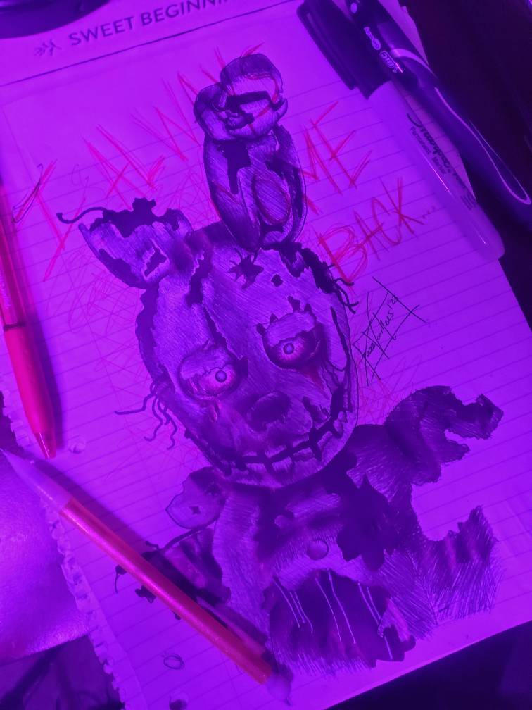 Spring Trap Ink Springtrap pen sketch by Pandoras-Psycho on DeviantArt