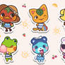 animal crossing summer sticker set