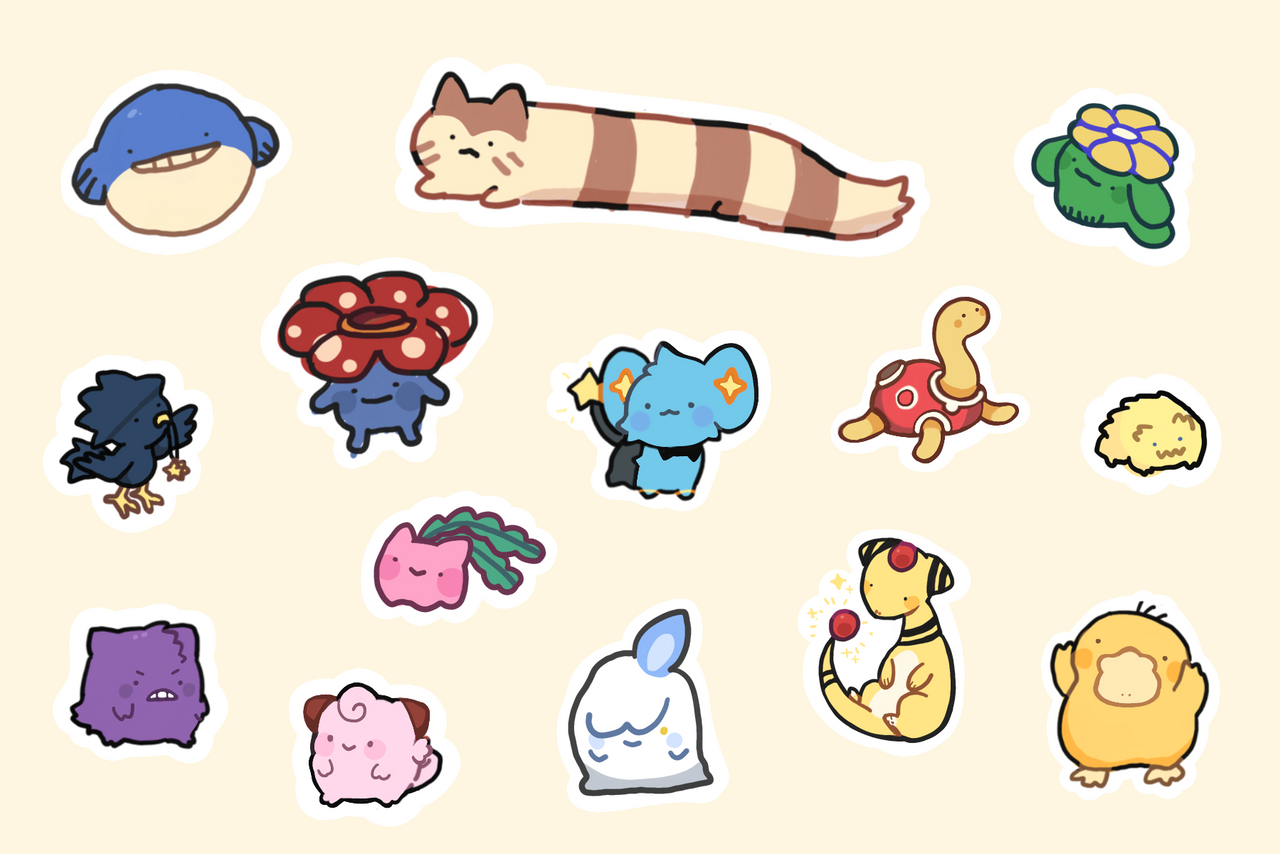 silly mon sticker set