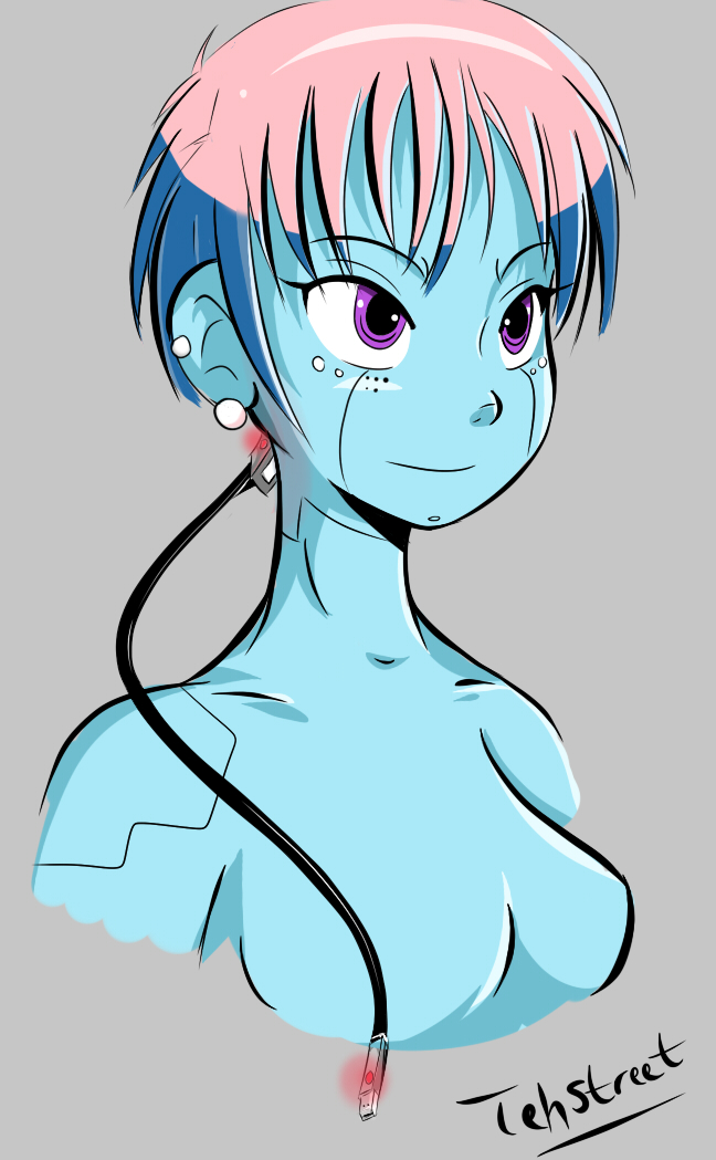 New blue robot girl