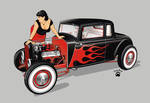 hot rod and girl by cryingbear