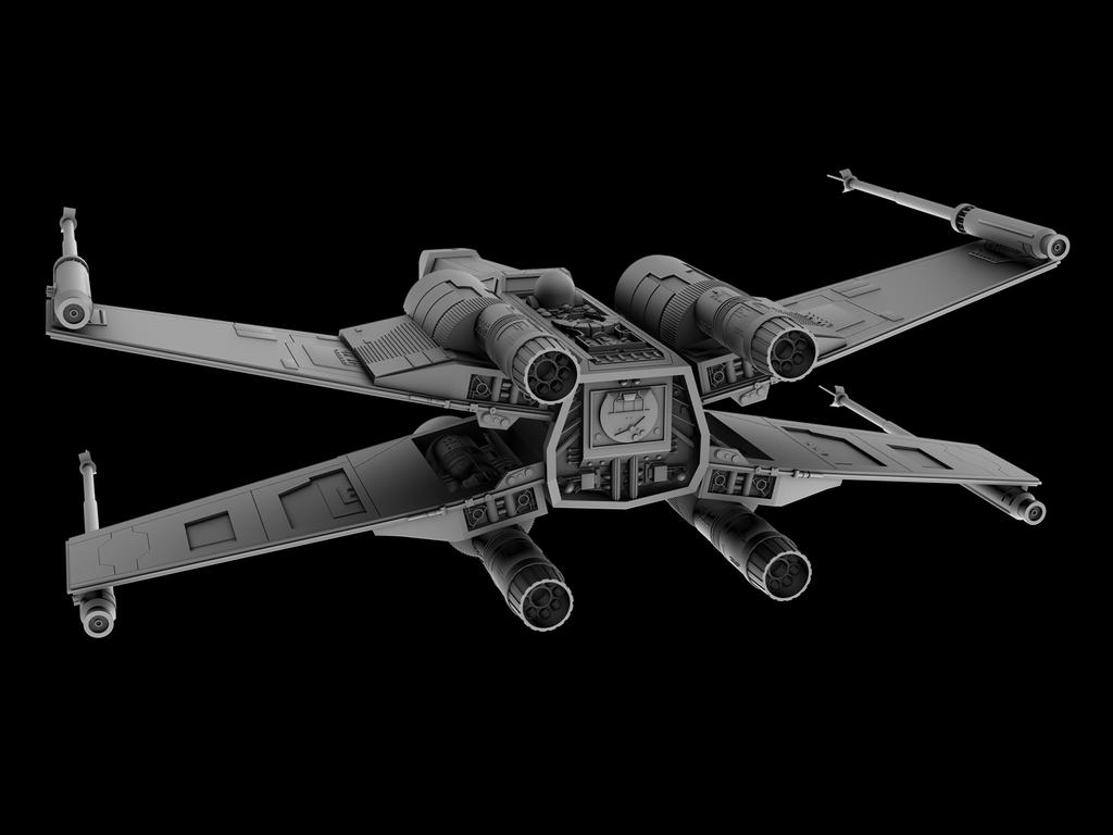 X-wing rear render by Silver-Reaper on DeviantArt