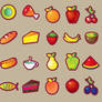 Food  fruits vegetables set