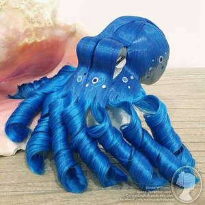 Electric Blue and Silver Octopus