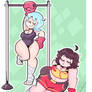 Aki and Naoko! Cake ladies training!