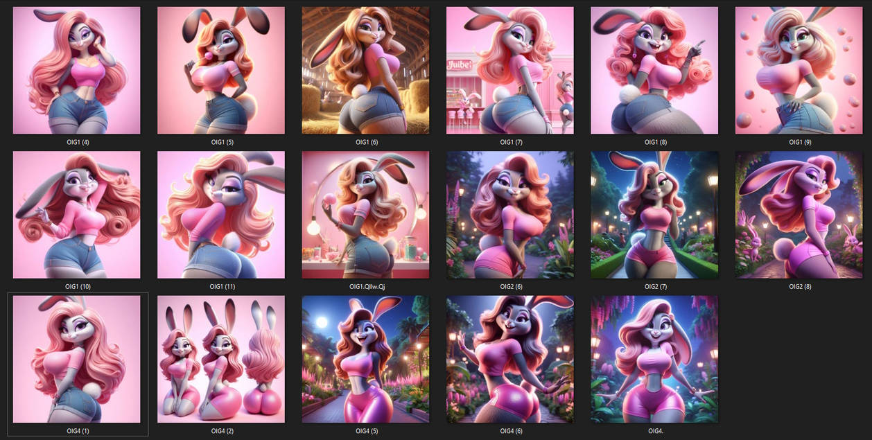 Pink Humanoid Rabbit Pink Bunny Adoptables Preview by ArtificialOtter on DeviantArt
