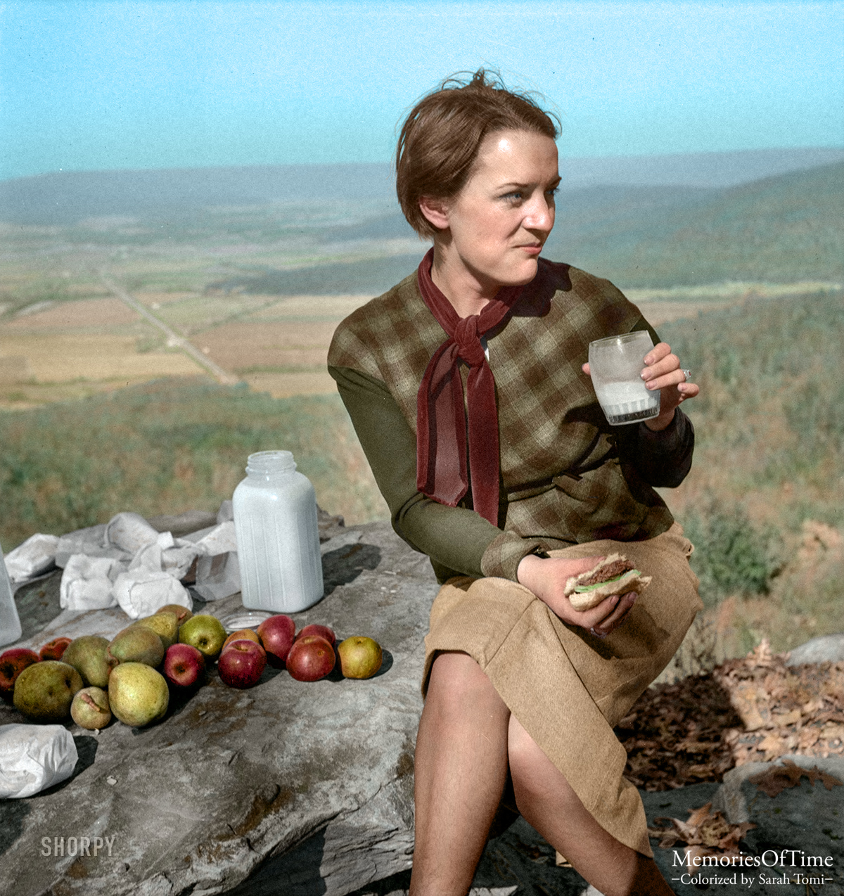 Picnicking on a mountain