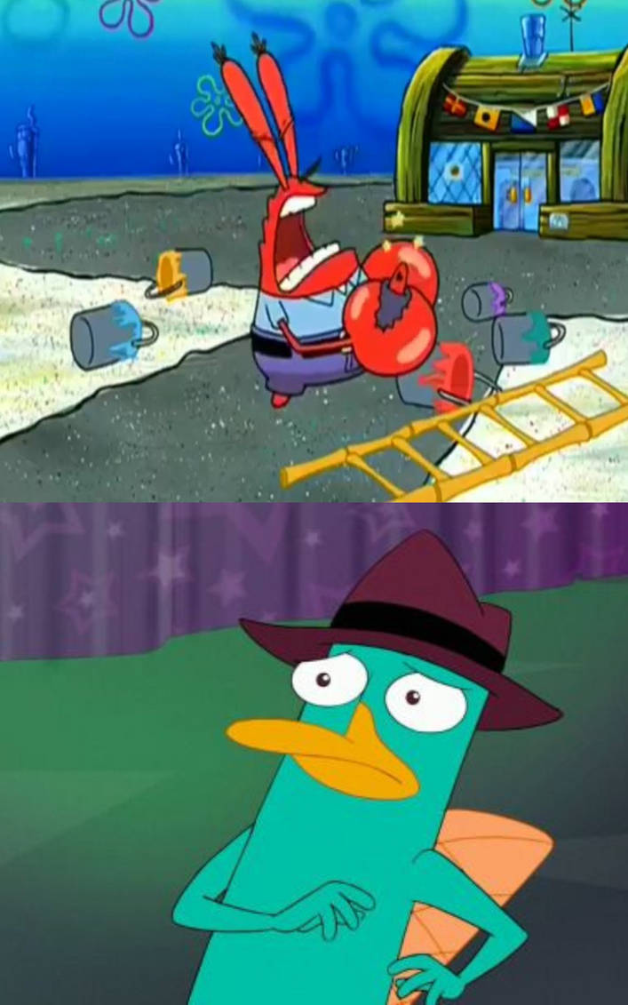 Agent P Compromised Agent P Is Shocked At Mr. Krabs' Cursing by FloraHeart140 on DeviantArt