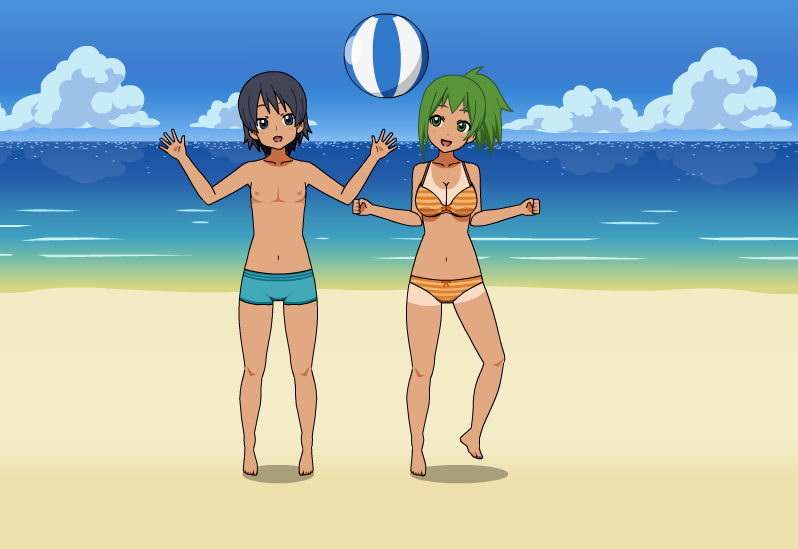[Kisekae] - Sinal and Juile's fun at the beach by Sinal32 on Devia...