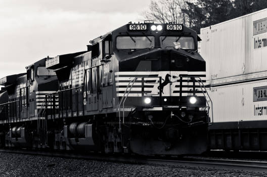 Norfolk Southern Locomotive Black and White