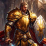 Holy Paladin Human Male Gold And Steel Armor War-h